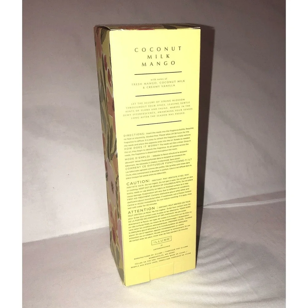 Illume For Anthropologie Springs Eden Fragranced Diffuser Coconut Milk Mango 3oz